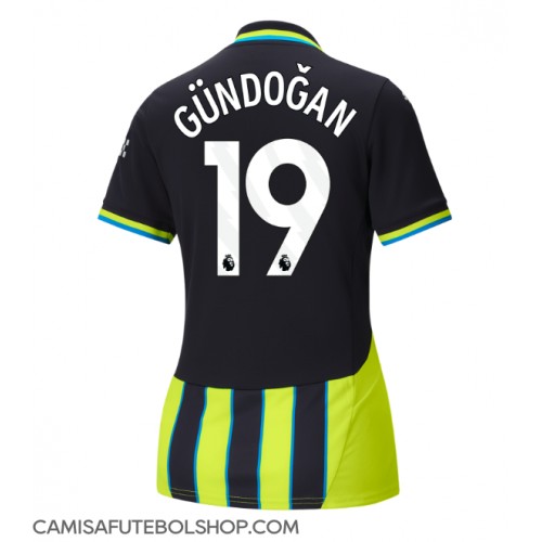 Camisa de time de futebol Manchester City Ilkay Gundogan #19 Replicas 2º Equipamento Feminina 2024-25 Manga Curta